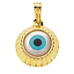 Orfva pendentif oeil bleu or jaune 9k