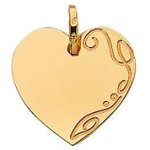 Orf�va pendentif plaque coeur avec arabesque