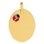 Orfva pendentif plaque ovale & coccinelle