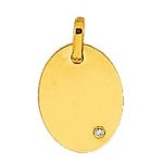 Orfva pendentif plaque ovale avec diamant
