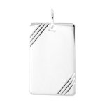 Orfva pendentif plaque rectangulaire cisel argent
