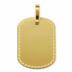 Orfva pendentif plaque tonneau motif corde (or jaune)