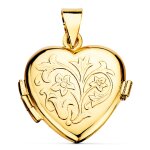 Orfva pendentif porte - photo fleurs forme coeur en or jaune