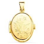 Orfva pendentif porte - photo oiseau en or jaune