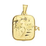Orfva pendentif porte - photo rectangle cisel en or jaune