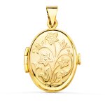 Orfva pendentif porte - photo sculpt fleur en or jaune