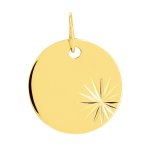 Orfva pendentif rond fantaisie or jaune 9k