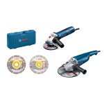 Bosch bleu 06018c130a gws 22 - 230 j + gws 7 - 125 meuleuse d'angle 230 mm et 125 + meules diamantes ...