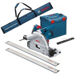 Bosch bleu 0615990ea8 gkt 55 gce scie plongeante + rails de guidage + sac pour fsn + jeu de jonction