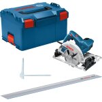 Bosch bleu 0615990m91 scie circulaire gks 55 + gce en l - boxx + rail de guidage fsn1400