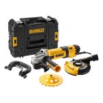Dewalt dwe4257kt - qs meuleuse d'angle 125 mm 1500 watts avec capot d'aspiration et meule diamante