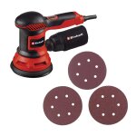 Einhell 4462005 tc - rs 425 e ponceuse excentrique 125mm + jeu de papier abrasif 3 pi�ces k60, k80, k120 ...