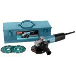 Makita 9558hnrgk3 230v meuleuse d''angle 125 mm en coffret acier 2 disques diamants