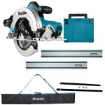 Makita hs7601jset hs7601j scie circulaire 190 mm + 2 x r�gle 1500 mm + bandes de couplage + sac
