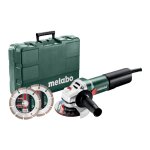 Metabo 600347510 weq 1400 - 125 set meuleuse d'angle 125mm 1400 watt + 2 disques diamantés Metabo 600347510 weq 1400 - 125 set meuleuse d'angle 125mm 1400 watt + 2 disques diamantés