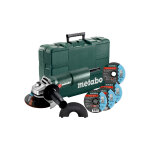 Metabo 603605680 w 750 - 125 meuleuse d'angle 125 mm + accessoires en coffret