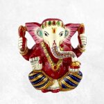 Artisanat npalais statuette ganesh peinte  la main