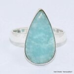 Bague amazonite du prou forme goutte taille 58 / 59