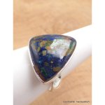 Bague argent azurite boulder triangulaire t 60