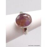 Bague argent cacochynite super seven facette taille 57