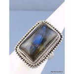 Bague argent labradorite bleue t 55