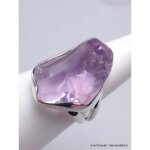 Bague argent en quartz lavande taille 53