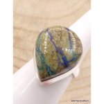 Bague en azurite boulder forme goutte taille 55
