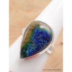 Bague en azurite boulder forme goutte taille 61