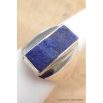 Bague chevalire homme femme lapis lazuli brut taille 53