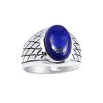 Bague chevalire pour homme en lapis lazuli 59