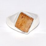 Bague chevalire en topaze impriale taille 55