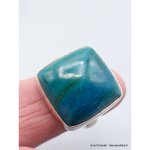 Bague chrysocolle du pérou carrée taille 55 / 56 Bague chrysocolle du pérou carrée taille 55 / 56