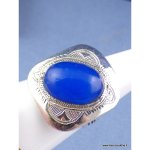 Bague ethnique touareg calcdoine bleu t 59