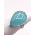 Bague goutte calcédoine bleue taille 60 Bague goutte calcédoine bleue taille 60