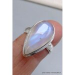 Bague goutte pierre de lune bleue taille 55 Bague goutte pierre de lune bleue taille 55