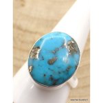 Bague homme en turquoise avec pyrite taille 65