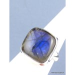 Bague labradorite bleue carrée t 61 Bague labradorite bleue carrée t 61