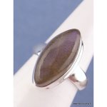 Bague labradorite pourpre forme marquise t 55