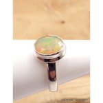 Bague opale ethiopienne facettée orange verte taille 56 / 57 Bague opale ethiopienne facettée orange verte taille 56 / 57