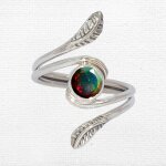 Bague opale noire facettée feuilles t 53 à 64 53 Bague opale noire facettée feuilles t 53 à 64 53