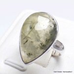 Bague en prhnite et quartz rutile forme goutte taille 55