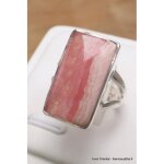 Bague en rhodochrosite gel rectangulaire taille 52