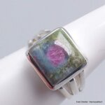 Bague rubis sur fuchsite carrée taille 56 Bague rubis sur fuchsite carrée taille 56