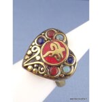 Bague tibtaine bouddhiste yeux de bouddha 70