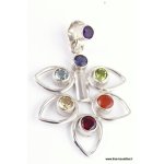 Bijou chakra pendentif feuille 7 pierres