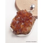 Bijou pendentif citrine druze miel fonc serti clos