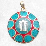Bijou tibtain pendentif kalachakra couleur turquoise