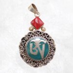 Bijou tibtain pendentif om pierre fantaisie