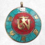 Bijou tibtain pendentif rond om mantra
