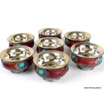 Bols d'offrandes en bois noble du npal